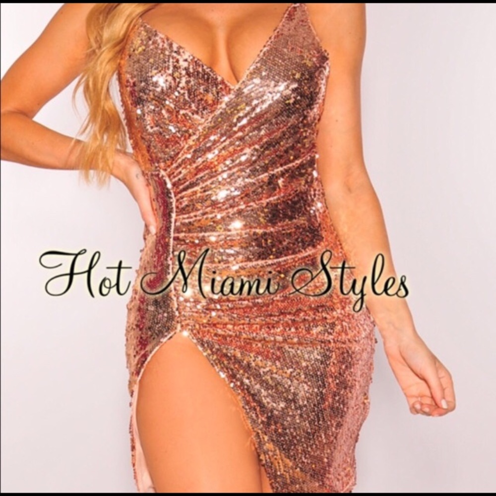 Rose Gold Sequin Showstopper Dress!